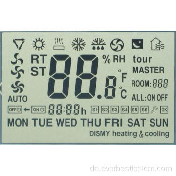 Monochrom -Segmentcode LCD -Bildschirm für benutzerdefinierte Größe